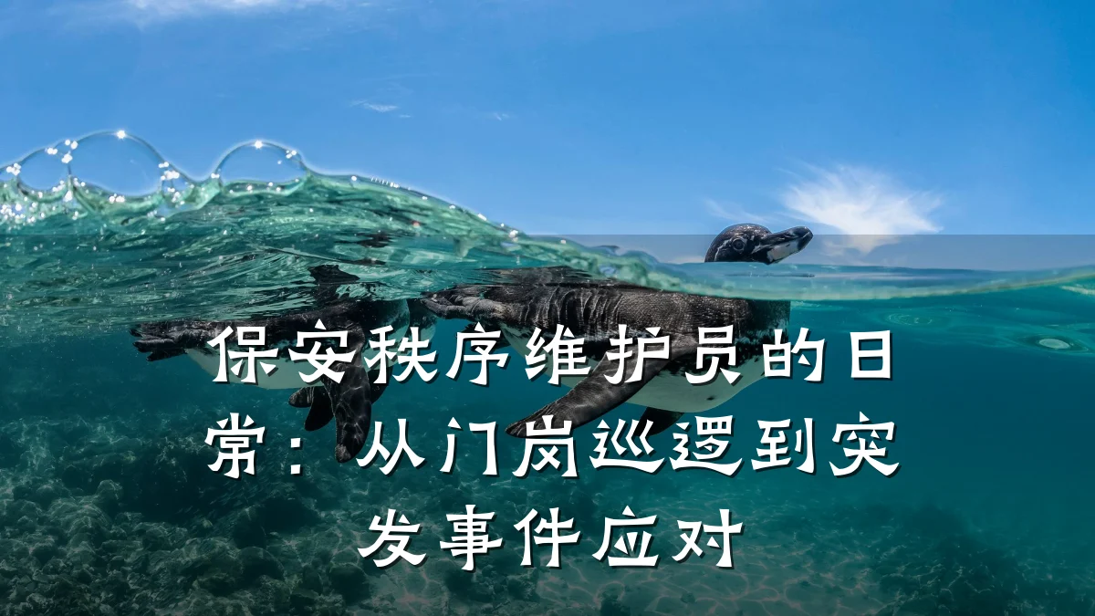 保安秩序维护员的日常:从门岗巡逻到突发事件应对