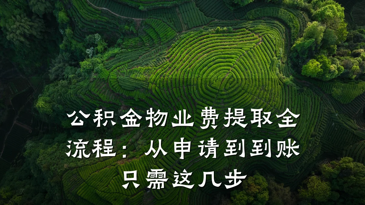 公积金物业费提取全流程：从申请到到账只需这几步