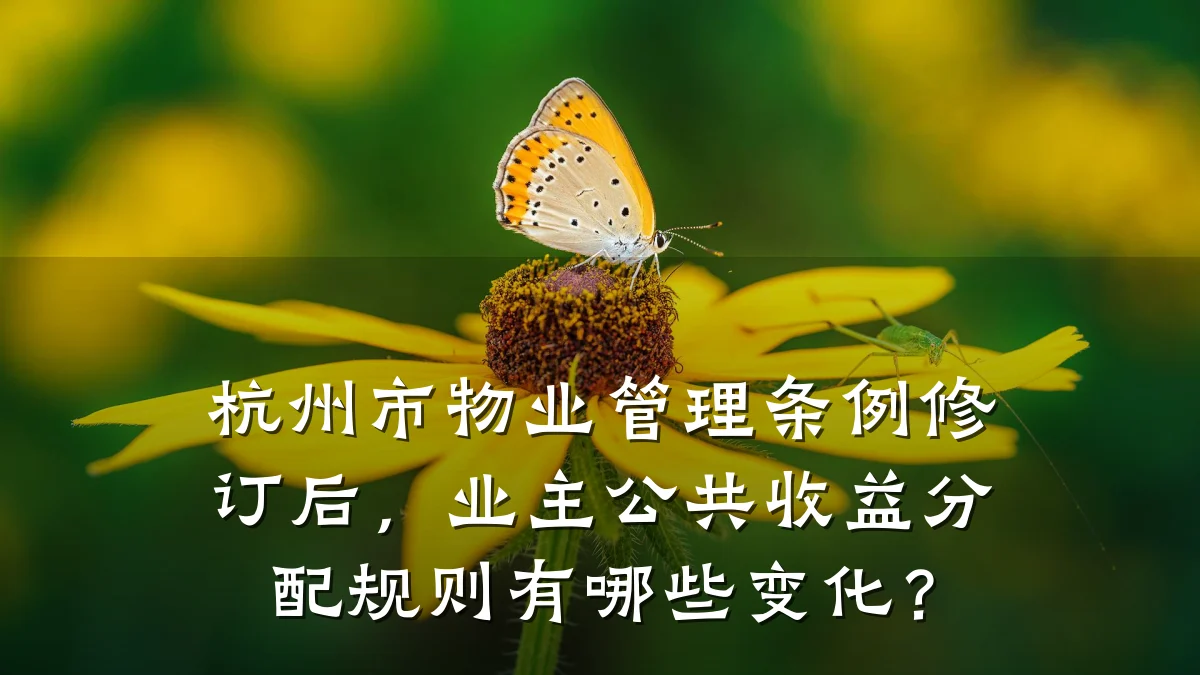 杭州市物业管理条例修订后,业主公共收益分配规则有哪些变化?