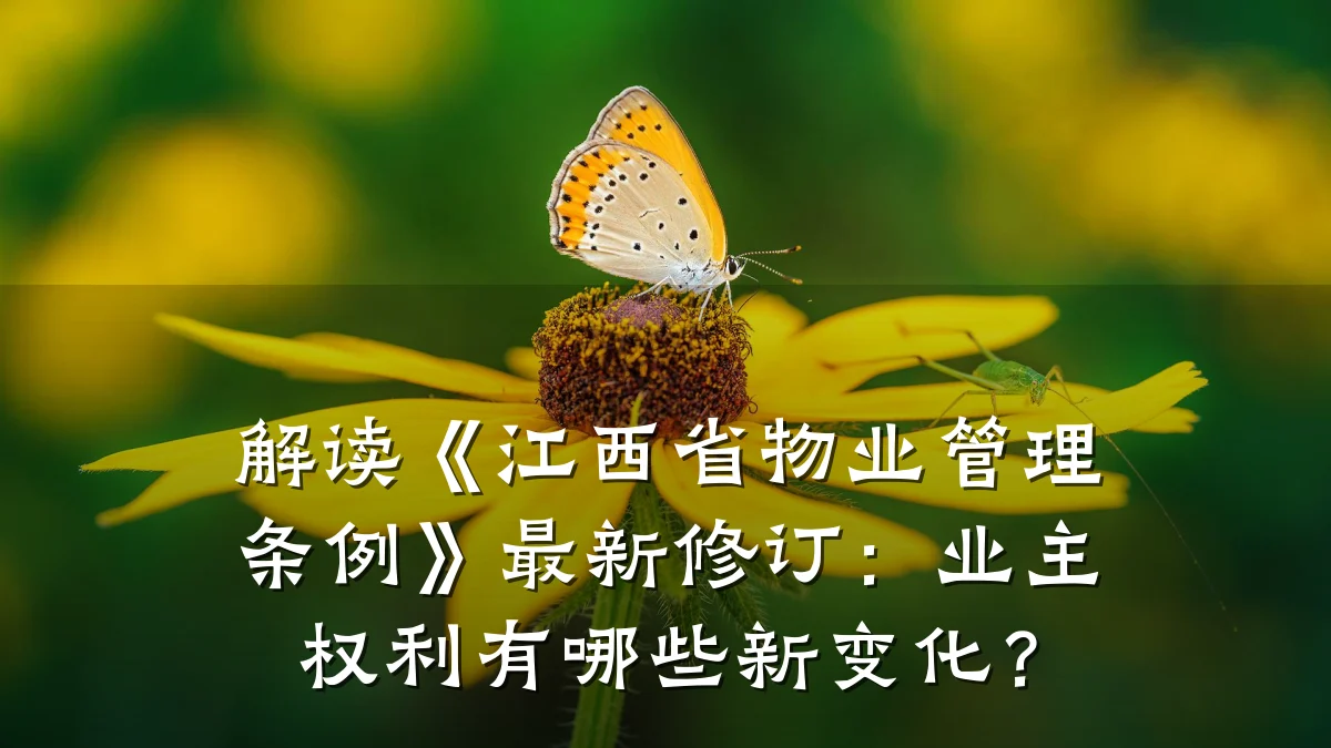 解读《江西省物业管理条例》最新修订:业主权利有哪些新变化?