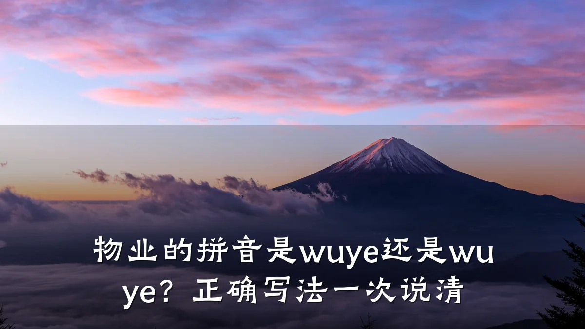 物业的拼音是wuye还是wu ye?正确写法一次说清