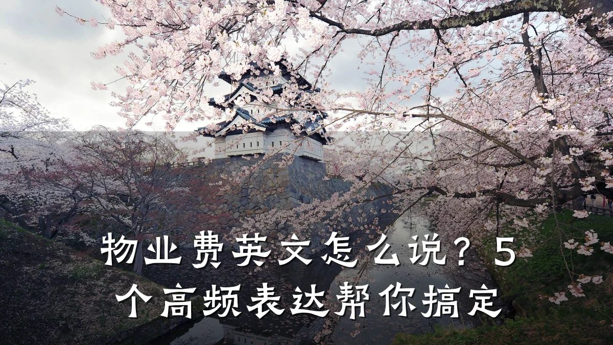物业费英文怎么说?5个高频表达帮你搞定