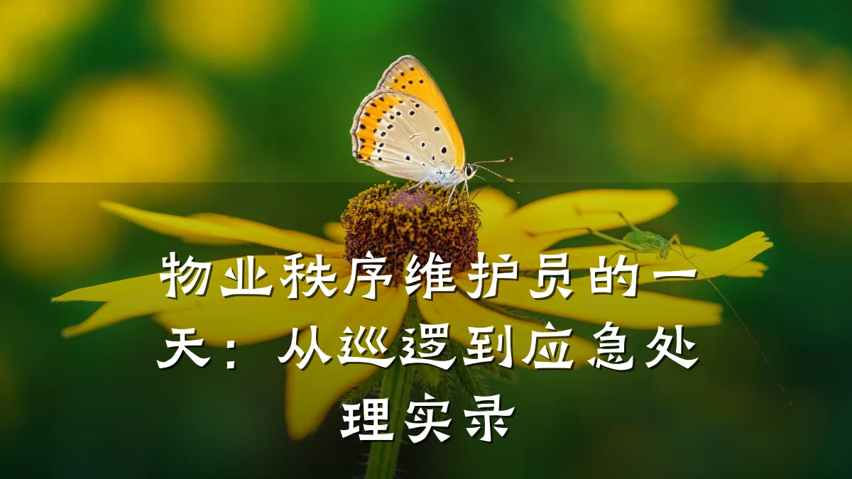 物业秩序维护员的一天:从巡逻到应急处理实录
