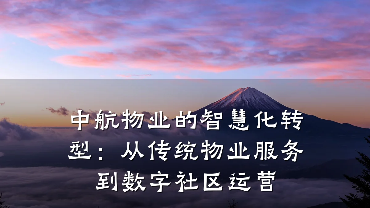 中航物业的智慧化转型:从传统物业服务到数字社区运营